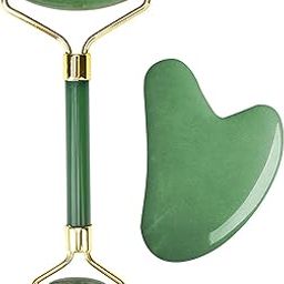 Jade Roller & Gua Sha Set Face Roller Anti-Aging Facial Roller Natural Green Beauty Skincare Massager Tool for Face to Reduce Wrinkles, Relax Body Muscles & Eye Puffiness Treatment Gifts For Women-15