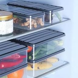 6-Piece Fridge Storage Set, 1200ML for Vegetables and Fish-image-22