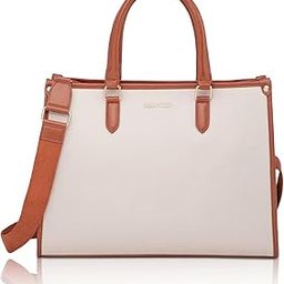 Women Solid Synthetic Leather Two-Handles Zipper-Up Detachable Sling Strap Embellished Tote Bag-image-81