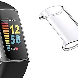 M.G.R.J® Case for Fitbit Charge 5 / Charge 6, Soft TPU Cover for Fitbit Charge 6 / Charge 5 with Full Protection (Transparent)-image-43