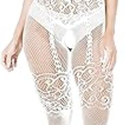 Women's Fishnet Body Stocking Floral Bodysuit Lingerie-picture-14