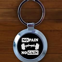 No Pain No Gain Round Kecyhain | Customization also available-49