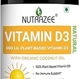 Nutrazee Vegan Vitamin D3 Supplement For Men & Women, Cholecalciferol, Plant Based Natural from Lichen with Organic Coconut Oil, Immunity, Bone, Joint & Muscles Health - 60 Liquid Filled Capsules-7