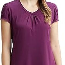 RX12 Women's Micro Modal Cotton Relaxed Fit Solid V Neck Half Sleeve T-Shirt with Lace Trim On Sleeves-image-15