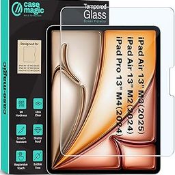 CaseMagic Pack of 1 Tempered Glass For iPad Air 13 inch M3/M2 2025/2024, iPad Pro 13 M4 2024 Screen Protector, 9H hardness, Ultra Clear, Scratch Resistant, Responsive Touch, Shatter Proof, Bubble Free-picture-26