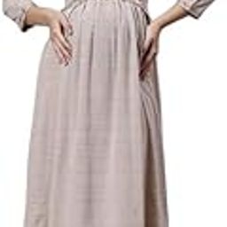 Maternity Gown for Women | Feeding Flare Kurta with Dual Nursing Zippers for Pre & Post Partum | Maternity Dresses for Women Cotton-image-76