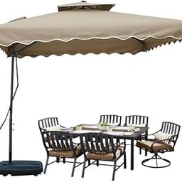 Side Pole Square (250x250cm) Outdoor Garden Umbrella with Movable 60KG Water Base Stand for Patio, Terrace, Cafe and Balcony | Waterproof Big Size Outdoor Umbrella-image-17