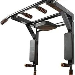Bodyfit Wall Mount dips Station (3 in 1), Pull up bar, Wall Mount bar, Home Gym Strength Training equipments, Height Increasing equipments for Youth.-picture-10