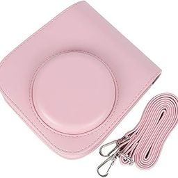 ciciglow PU Leather Case Bag for Fujifilm Instax Mini 11, Travel Camera Cover Bag with Adjustable Shoulder Strap with Instant Film Camera(Pink)-image-44