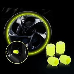 HETVIN All-New Bike/Car Tyre Air Valve Caps, Fluorescent Tyre Valve Cap Night Glow Luminous Wheel Covers Illuminated Tire Caps Ideal for Car, Bike, Bicycle, Truck (Pack of - 8, Yellow)-image-9