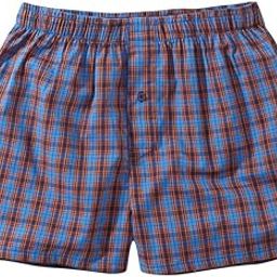 Men's Cotton Blend Checkered Boxer Shorts, Button Fly, Relaxed Fit,Half Shorts,-image-106