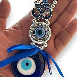 BLUE BEADS Ceramic Turkish Feng Shui Vastu Blue Glass Evil Eye Hanging/Door Hanging Nazar Batu For Protection And Good Luck - Perfect For Gifting Home Or Office (Om)-image-71