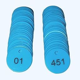 MOREL Blue Embossed Plastic Round Shape Token Coin with Hole USE for Shop, Board Games, Stores, Casino, School.|1 to 500 Numerical Embossed Coins.-image-48
