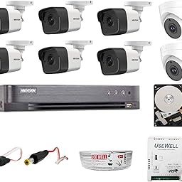 HIKVISION Wired 4K Full HD 5MP CCTV Combo with 2 Dome, 6 Bullet Cameras, 8CH DVR (7B08HUHI-K1), 2TB Hard DISC, 90 m Wire Bundle 8 CH power supply and All Required Accessories-14
