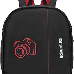 Lightweight Water Repellent DSLR/SLR Camera Backpack Bag -Camera 2 Printed (Red Printed)-36