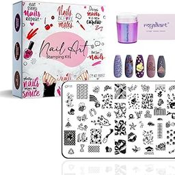 Royalkart Nail Art Stamping Kit Jumbo Image Plate With Soft Nail Silicone Stamper(Cf11)-image-56