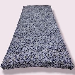 Adim's Soft Thick 5-Inch Cotton Quilt Mattress | Gadda Medium Firm Soft Cotton Mattress | Rectangle Type Single Bed Mattress (3X6 ft or 72X36X5 Inches) Blue Embroidery Design-17