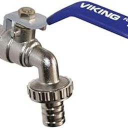 Viking Brass Garden Faucet Bib Tap | Forged Construction | 15mm (1/2") Outer Thread Size | 1/2" Slim Hose Nozzle | Shot Blasted Nickel Finish | Durable & Easy to Use-12