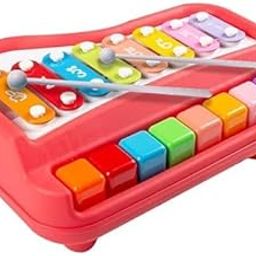 Esnapy 2 in 1 Big Xylophone and Piano Toy for Kids with 8 Colorful Keys and Drum Sticks - Musical Instrument Toy for Baby and Toddlers - Multicolor-image-74