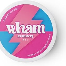 WHAM Energy Caffeine Pouches - Bubble Gum Flavour | 100 mg Caffeine | Sugar-Free | Energy Booster | 20 Pouches | Instant Caffeine Hit for Gym, Gaming, Work, Study-11