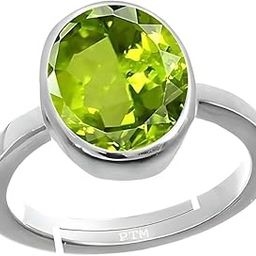 925 Sterling silver Peridot 3.25 Ratti to 10.25 Ratti or 3 Carat to 9.5 Carat Astrological Certified Natural peridot Gemstone Bis Hallmark Adjustable Ring for Men & Women-image-57