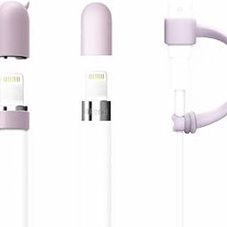 FRTMA 3-Pack Apple Pencil Cap Holder & Cable Adapter Tether for iPad Pro Pencil - Lavender-16