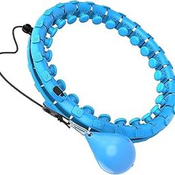 DMDENT Smart Hula Ring Hoops – Weighted Hula Circle with 24 Detachable Sections and 360° Auto-Spinning Ball for Gymnastics, Massage, and Adult Fitness, Ideal for Weight Loss (Blue)-image-56