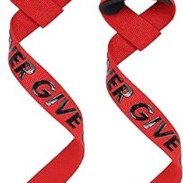 LOOM TREE® 2X Weight Lifting Straps Weightlifting Wrist Straps for Pull up Bodybuilding Red | Fitness Running & Yoga | Strength Training | Gloves Straps & Hooks-image-31