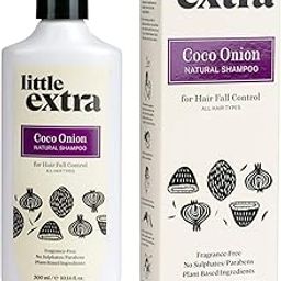 Little Extra Coco Onion Natural Shampoo for Hair Fall Control & Growth, No Parabens, SLS, Silicone & Sulfate Free, 100% Vegan with Coconut Milk, Onion Oil for Women & Men, 300 ml-8