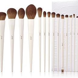 Jessup 14Pcs of Premium Synthetic Makeup Brushes Set for Contour, Concealer, Foundation, Eye Shadow Blending, Liner, Powder, Blush, Light Grey, T329-image-5