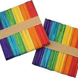 Prescent 100pc Multicolor Natural Wooden Ice Cream Popsicle Sticks 15 cm sized for DIY, Arts & Craft Projects, School Activities, Kids Crafting, Craft Work, House building and More (15 cm, Pack of 100)-image-64