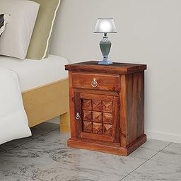 Platinum Wood Decor Solid Sheesham Wood Emerald Bedside/nightstand/Laptop/Coffee/End Table with Storage, Pre-Assembled, (Natural Honey Oak)-picture-23