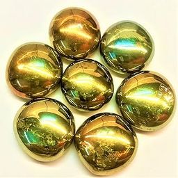 OMI Glass Pebbles Golden Transparent Round Shaped 900g (Approx 125 Pieces) (900)-image-3