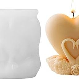 Skytail Silicone 3D Swan Heart Candle Mold Heart Shape Making Scented Candle Wax Melts Home Decoration Candles Resin Casting Mold Handmade Valentines Day Couple Gift DIY Soap Mold Cake Baking Molds-image-39