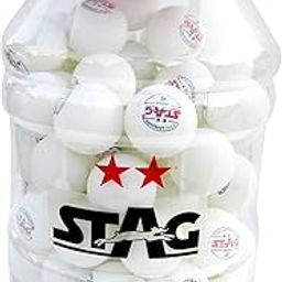STAG Iconic 2 Star White Table Tennis (T.T) Balls| Advanced High Performance 40+mm Ping Pong Balls for Training, Tournaments and Recreational Play| Durable for Indoor/Outdoor Game-White Pack of 30-49