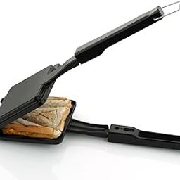 SHRADDHA KITCHENWARE Non-Stick Sandwich Maker with Handles for Kitchen 4 Cut Non-Electric Grill Toaster Gas Stove Toaster (Black)-image-33