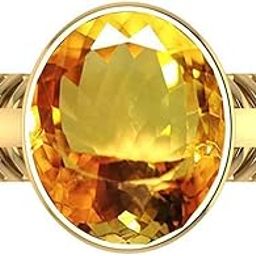 11.25 Ratti 10.55 Carat Citrine Ring Sunela Gold Plated Ring Certified Natural Original Precious Gemstone Citrine Adjustable Ring [APSLOOSE4127]-5