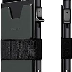 AUTLEY Card Holder, Black-Side Button-A, Slim, Minimalist-12