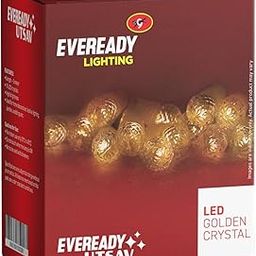 EVEREADY Crystal String | Decorative and Festive Lighting | 15 LEDs | Available in 3M | BIS Approved | Made in India | Warm White-15