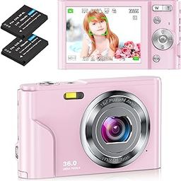 anteam Digital Camera 1080P 36MP Kids Camera Compact Point and Shoot Digital Camera, 16X Digital Zoom 2 Batteries, Rechargeable Vlogging Portable Small Camera for Teens Students-picture-7