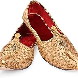 Men's Wedding Juttis/Punjabi Jutti & Sherwani Juti, Pure Traditional & Stylish Ethnic Mojaris/Wedding Shoes 100% Comfortable & Handcrafted (RK-B8)-image-45