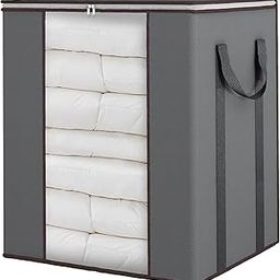 Large Dustproof Transparent Blanket Storage Bag For Double Bed Quilt/Saree Bag/Lehnga/Winter Clothes, Pillow Storage And Wardrobe Organizing (Pack Of 1, Grey) - Non Woven, 50 Cm, 40 Cm-image-68
