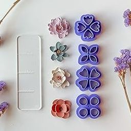 3D ORIGINS, Petal Cutter Sets, Four Styles, Polymer Clay earings Cutters, 12mm, Floral Clay Cutters, Color May Vary-image-5