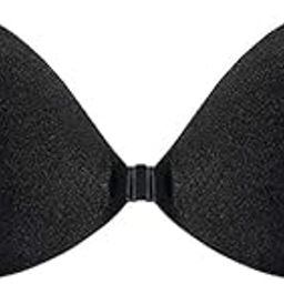 Adhesive Strapless Push-up Bra, Round Shape, Black and Beige-image-62