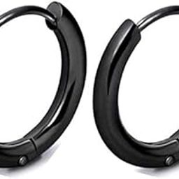 Black Bali Round Heavy 316L Stainless Steel Earrings for Men and Boys | Fashion Non Piercing Earrings for Men | Stainless Steel Earrings for Boys-image-8