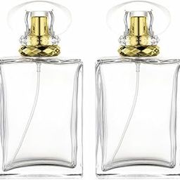 YORROR 2 Pack 100ml Glass Perfume Atomizer, Clear Empty Spray Bottle, Portable Fragrance Fine Mist Spray Bottle Dispenser for Travel-16