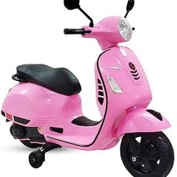 SHAKYA WORLD Vespa 12v Battery Operated Rechargeable Ride On Scooter for Girls and Boys, 1 to 6 Years Kids Scooty (Pink & Black Color)-image-7