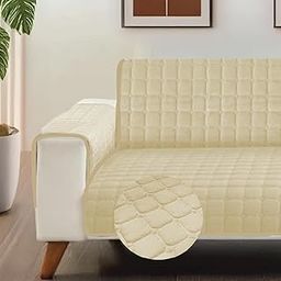 Urban Space 2 Seater Quilted Sofa Cover with Pockets, Quick Dry Sofa Protector, Easy Care & Machine Washable Sofa Cover, Sofa/Couch Protector for a Modern & Cozy Living Space (2 Seater - Beige)-image-6