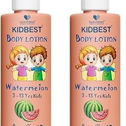 HealthBest Kidbest Body Lotion for 3-13 Years Kids | Anti-Bacterial | Normal Skin, Sensitive Skin & Dry Skin | Tear, Paraben, SLS free | Watermelon Flavor | 500ml (Pack of 2)-image-14