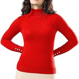 Women's Solid Bern Red Quick Dry Sweater-image-33